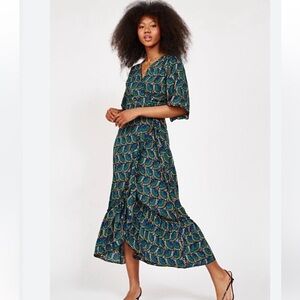 Silk and Salt Journey Maxi Dress African Peacock Size XXL